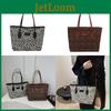 Stylish Vintage Leopard Print Tote Bag For Women Spacious High Capacity Shoulder Bag
