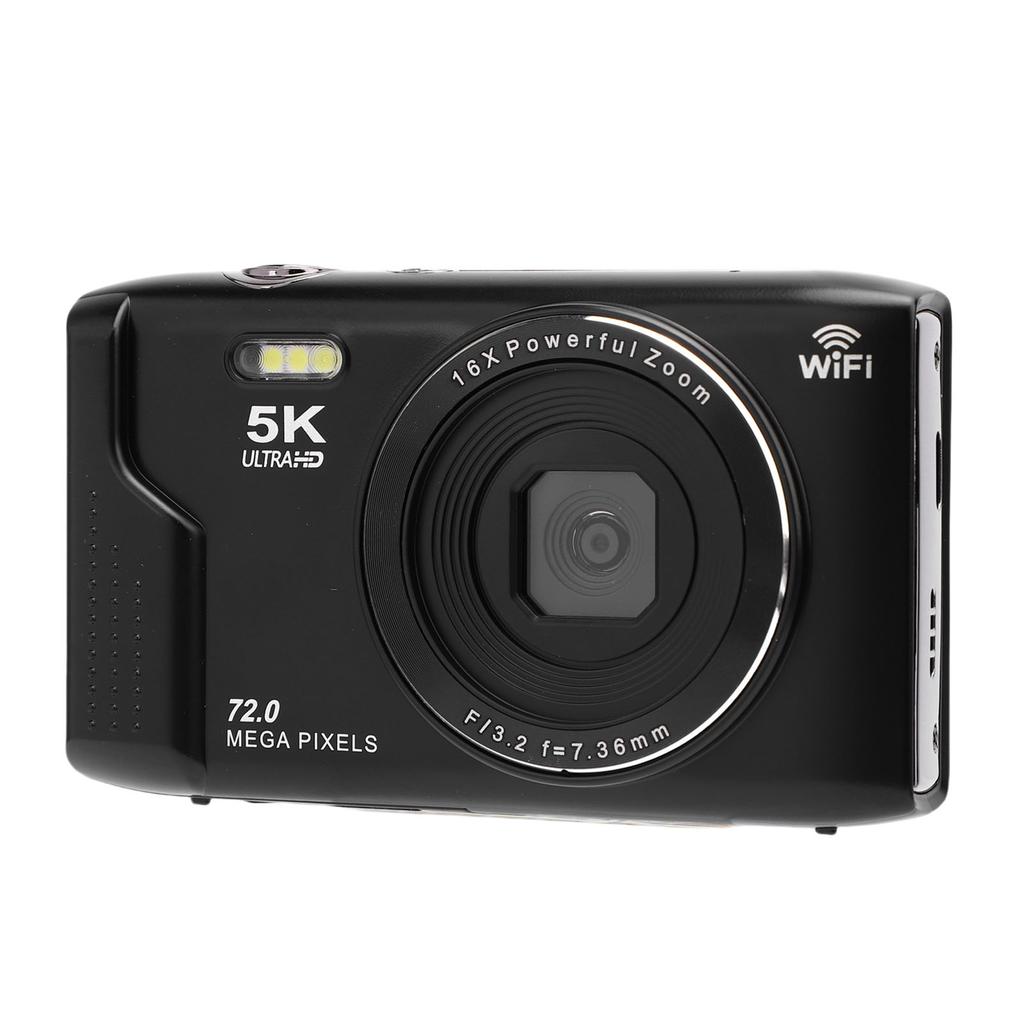 5K Retro Digital Camera 72MP 16X Zoom AF 2.8 Inch Screen WiFi Built in 32GB Memory Card UHD Camera for Travel