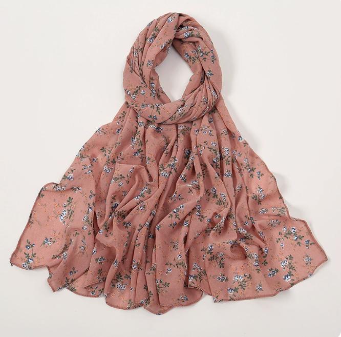 Korean Style Luxury Women Spring And Summer Metallic Daisy Flower Long Scarves Pashmina Female Shawl Hijab