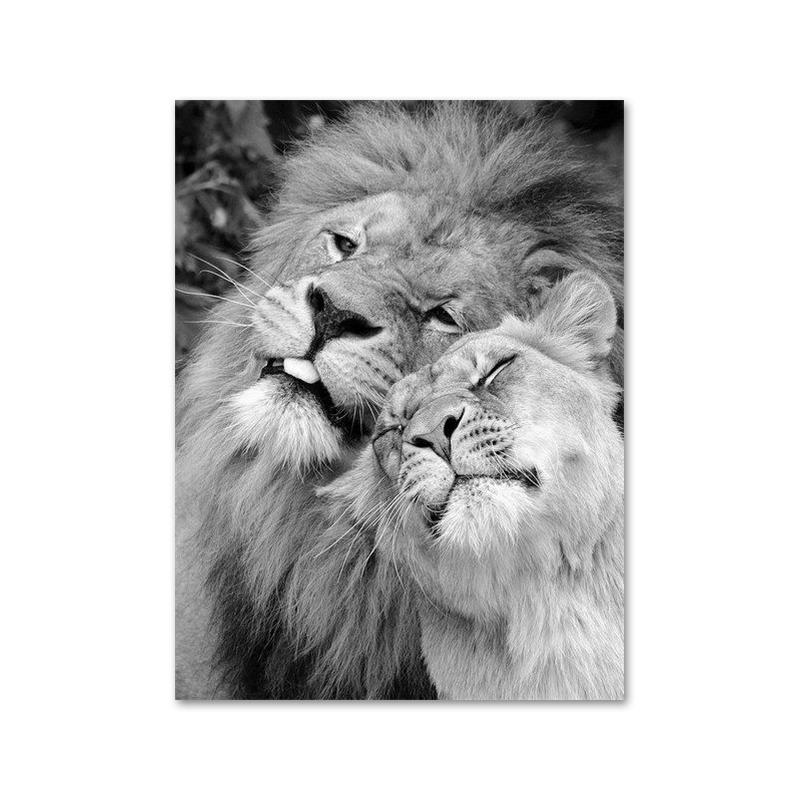 Modern Animal Lovely Lion Canvas Painting Posters and Prints Wall Art Pictures for Living Room Home Decoration Cuadros