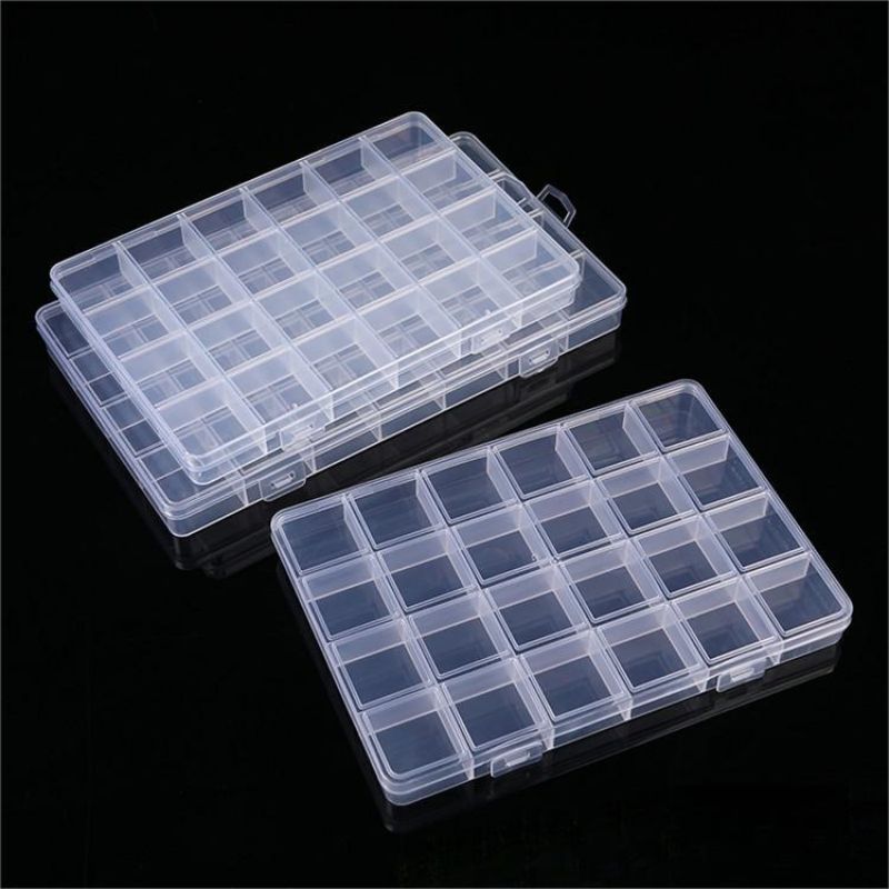 1Pc Multifunctional Clear Plastic Organizer Box with Grids Container Craft Storage for Beads Organizer Art DIY Jewelry
