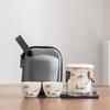 Bank Company Small Gift Set Suet Jade Porcelain Kung Fu Travel Tea Set