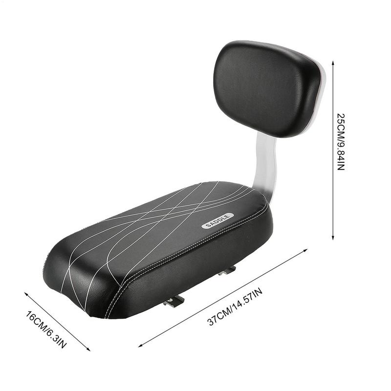 Bicycle Back Seat Bike Water Resistant PU Leather Soft Cushion Rear Rack Seat Children Seat With Back Rest Bicycle Accessories