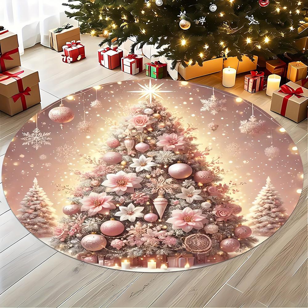 Christmas Round Rugs: Decorate Your Home with Magical Tree & Santa Designs! Bedroom room floor mats New Year home decoration