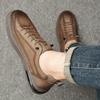 Fashionable men's casual shoes, comfortable thick soled shoes, trendy stitched shoes, outdoor versatile men's shoes, casual leather shoes