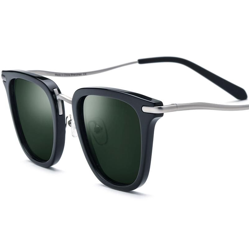 Borregls Acetate Titanium Polarized Sunglasses Women 2025 New Fashion Brand Design Square Sun Glasses Men UV400 Shades 185793T Acetate