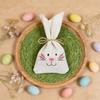 White cotton linen reusable candy bag for Easter with rabbit ear design heat transfer print measures 23 11cm one bag or ten