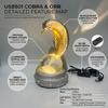 Cabinet Display Snake Figure Lamp with Globe Light Center, USB Cable, and Button Control for Desk or Shelf Use