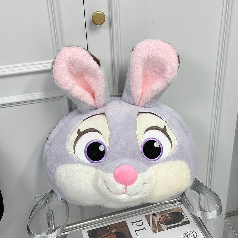 Zootopia Nick Wilde & Judy Hopps Plush Backpack - Cute Big Head Fox & Rabbit School Bag