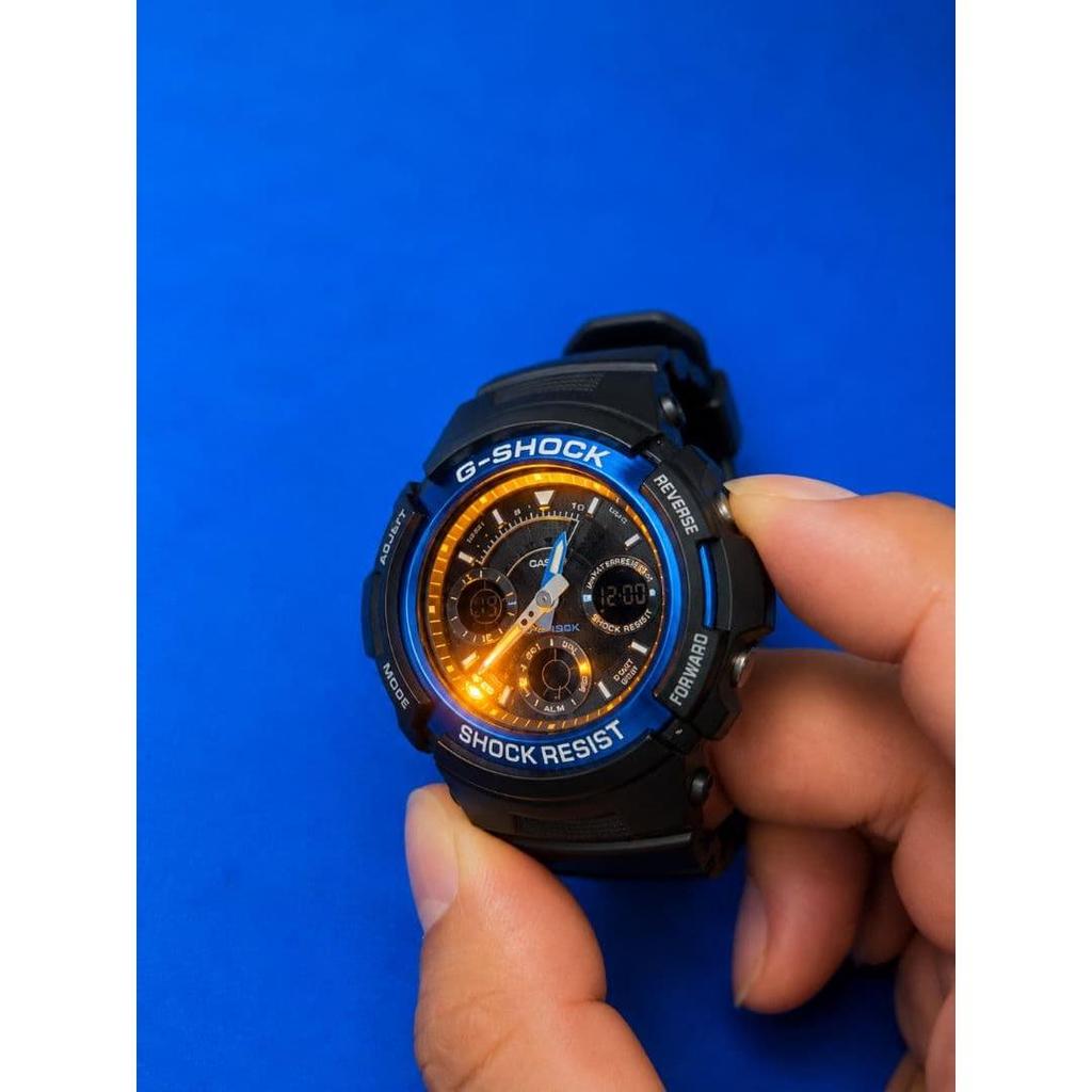 Used CASIO G-SHOCK Watch Black Blue Working Condition