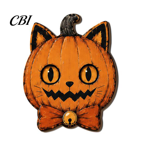 Tiered Tray Decor for Halloween Vintage Wooden Decor, Cat Mummy Skeleton Figurines, Cute Ghost Figurines Fall Farmhouse Tabletop Centerpiece