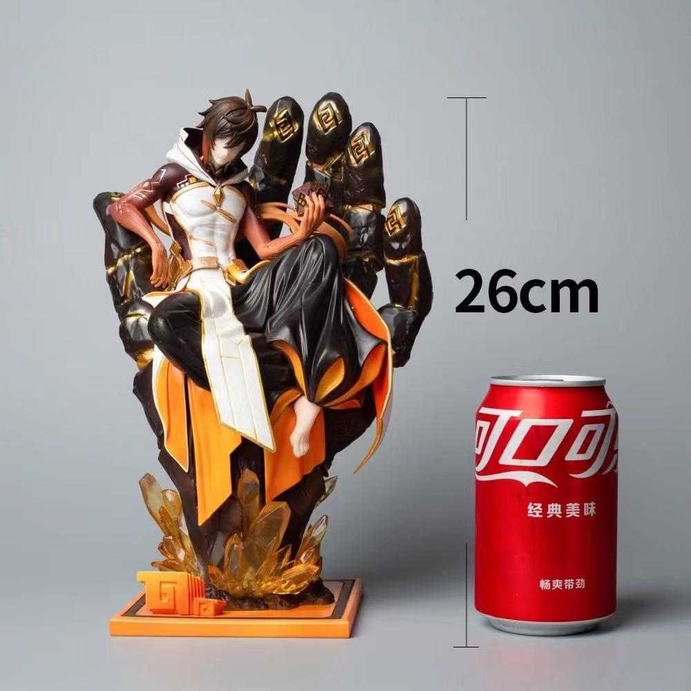 Figura Anime Genshin Impact da 26 cm Figura d'Azione Zhongli Il Mondo Può Andare PVC Collezionabile Modello di Gioco Bambola Ornamenti Giocattoli Regali