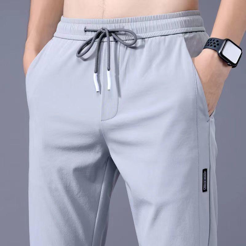 Pantaloni in Seta Ghiaccio Pantaloni Leggeri Business Casual Outdoor Elastici Traspiranti Gamba Dritta Pantaloni Sportivi