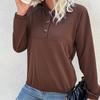 YYFS Women's Fashion Casual Solid Color Print Long Sleeve Blouses & Shirts