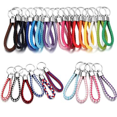 5 Stück/Packung PU-Leder geflochtenes Seil Schlüsselanhänger DIY Taschenanhänger Schlüsselanhänger Halter Autoschlüsselanhänger Einfacher Mehrzweck-Schlüsselhalter Geschenke