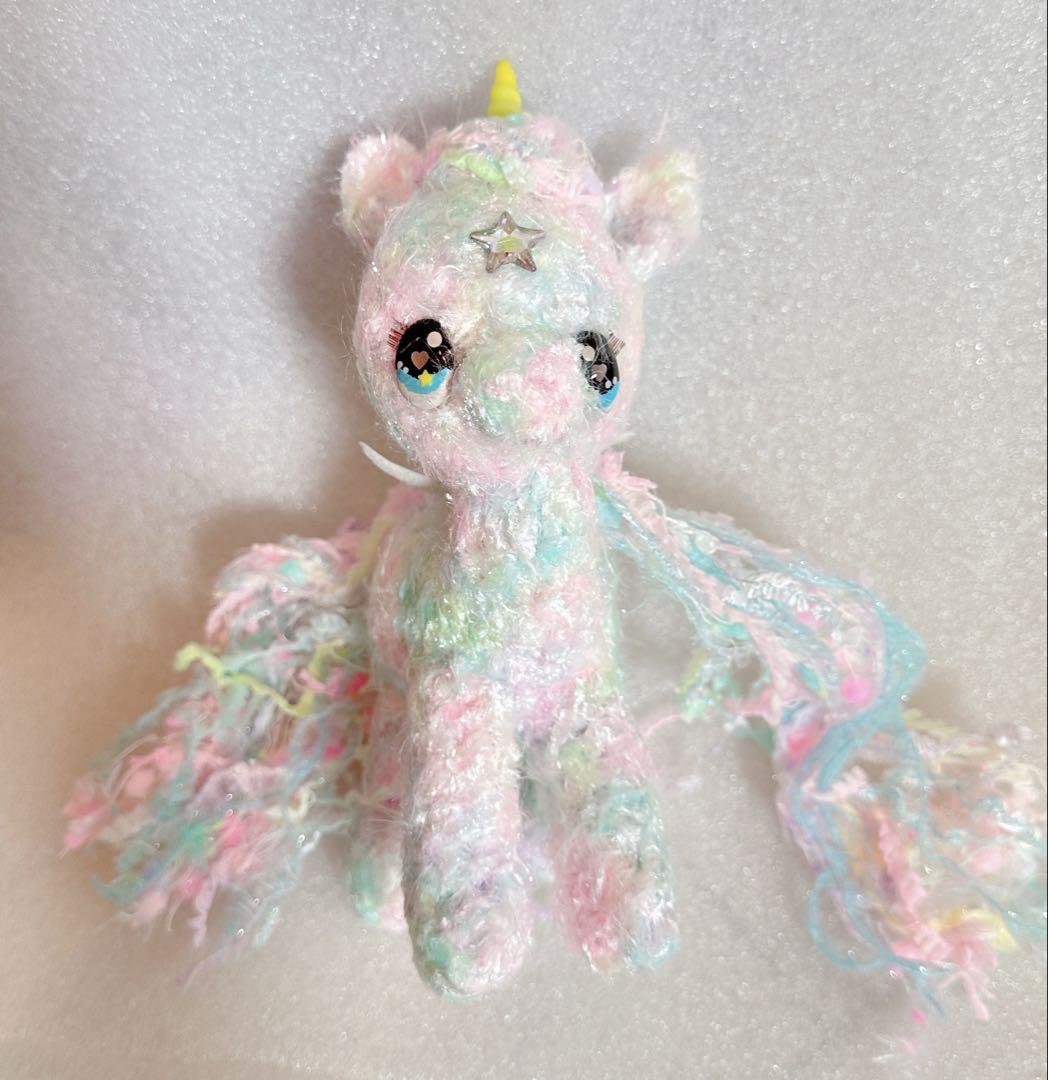 

[USED] hoppeya wool artist teddy bear handmade stuffed unicorn
