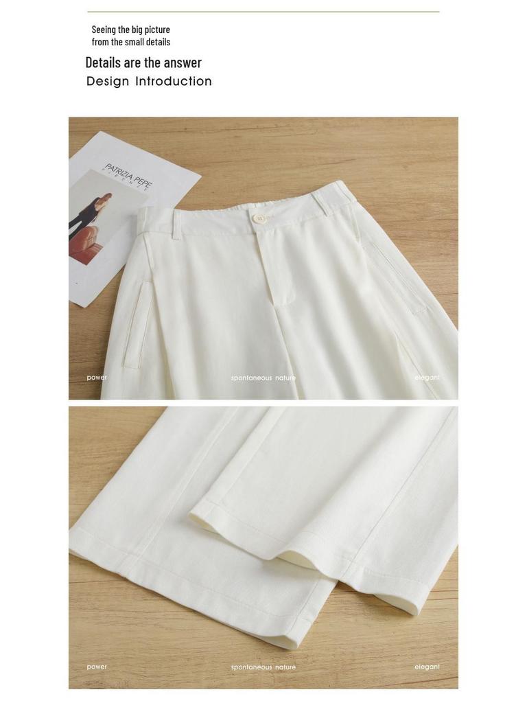 Women's 2026 High-Waisted Wide-Leg Lyocell Pants - Fashionable Loose-Fit Trousers with Elegant Drape