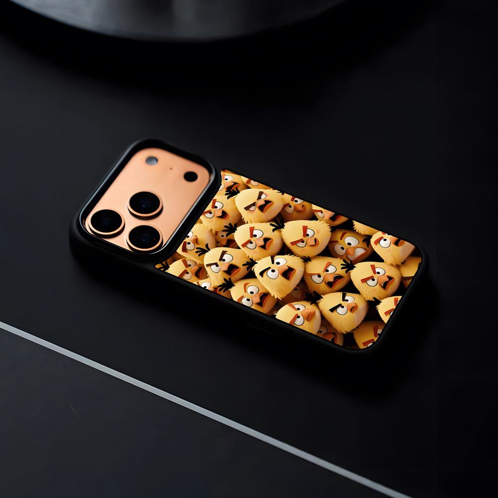 GAME A-Angry Bird Phone Case For IPhone 17 16 15 14 13 12 Pro Max Plus Black Frame Hard Shell