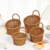 Woven Basket with Handle Rustic Storage Basket Wall Hanging Basket for Fruits Vegetables Snacks Home Farmhouse Kitchen Bathroom Bedroom Storage