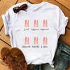 Women's Plus-size Cartoon T-shirts New Fashion Nail Graphics Cute Printed Tops Women's T-shirts Women's Clothing