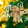 12/1pcs Glitter Bow Gold Red Xmas Tree Ribbon Bowknot Hanging Pendant Ornaments for Christmas New Year Party Home Decor Gifts