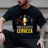 Summer Fashion T-Shirts Mexican Beer Necesito Cerveza Print T-Shirt, Soft Breathable Short Sleeve Tee, Unisex Casual Wear