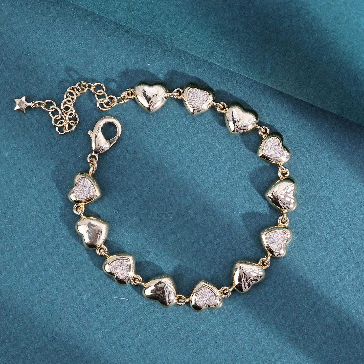 2026 Niche High-end Love Bracelet Female Versatile Temperament Exquisite Zircon 18CM