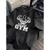 Men'S Vintage Washed Heavyweight T-Shirt - Comfortable Loose Fit Retro Streetwear Tee, Dark Gym Graphic Shirt for Casual And Exercise, All-Season
