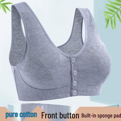 Reggiseno in Cotone con Chiusura Anteriore: Senza Fili, Taglie Forti, Stile Gilet per Donne di Mezza Età e Anziane