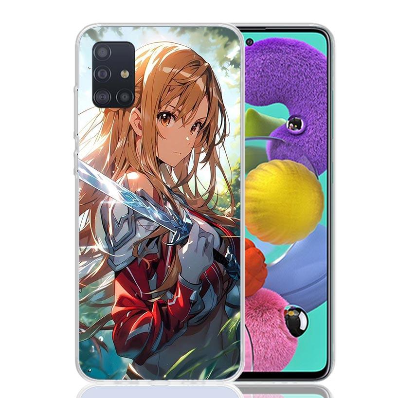 Sword Art Online Yuuki Asuna Phone Case For Samsung Galaxy A52 A32 A22 A12 A02S A50S A30S A51 A31 AA71 Note 20 Ultra 10 S10 Plus