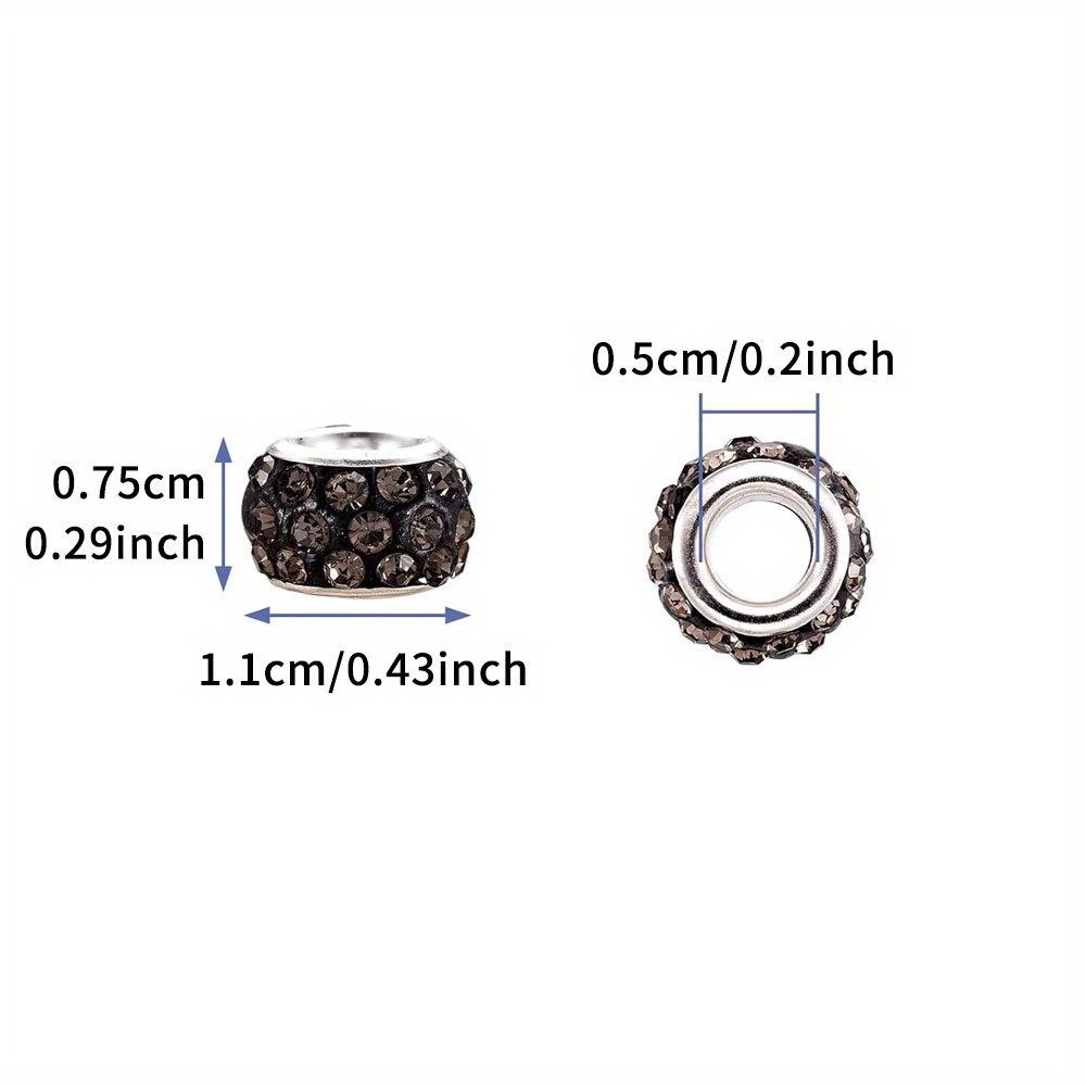 20/40/60 Stück Harz Europäische Großlochperle Grau Kreative Bastelperle Dekorative Perle DIY Armband Halskette Ohrringe Schlüsselanhänger Fußkette Schmuckherstellung