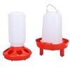 Chick Feeder Large Capacity Plastic Automatic Easy to Clean Chick Waterer for Farm Red