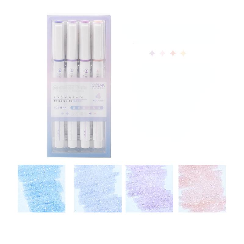 

4 шт., набор блестящих ручек, блестящий маркер-маркер для рисования, живописи, художественных школьных канцелярских принадлежностей