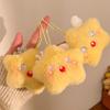 Cute Cartoon Plush Squeezing Star Pendant Keychain Charm Car Key Ring Backpack Handbag Pendant Decoration Accessories Gifts