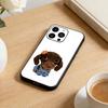 Goofy Dogs Big eyes Phone Case For iPhone 16,15,14,13,12,17,Pro Max,Plus Silicone Black Case