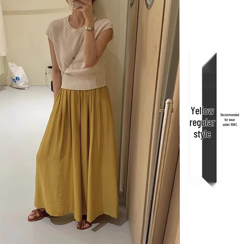 Culottes de pierna ancha de cintura alta para mujer, efecto rejuvenecedor, Verano 2026