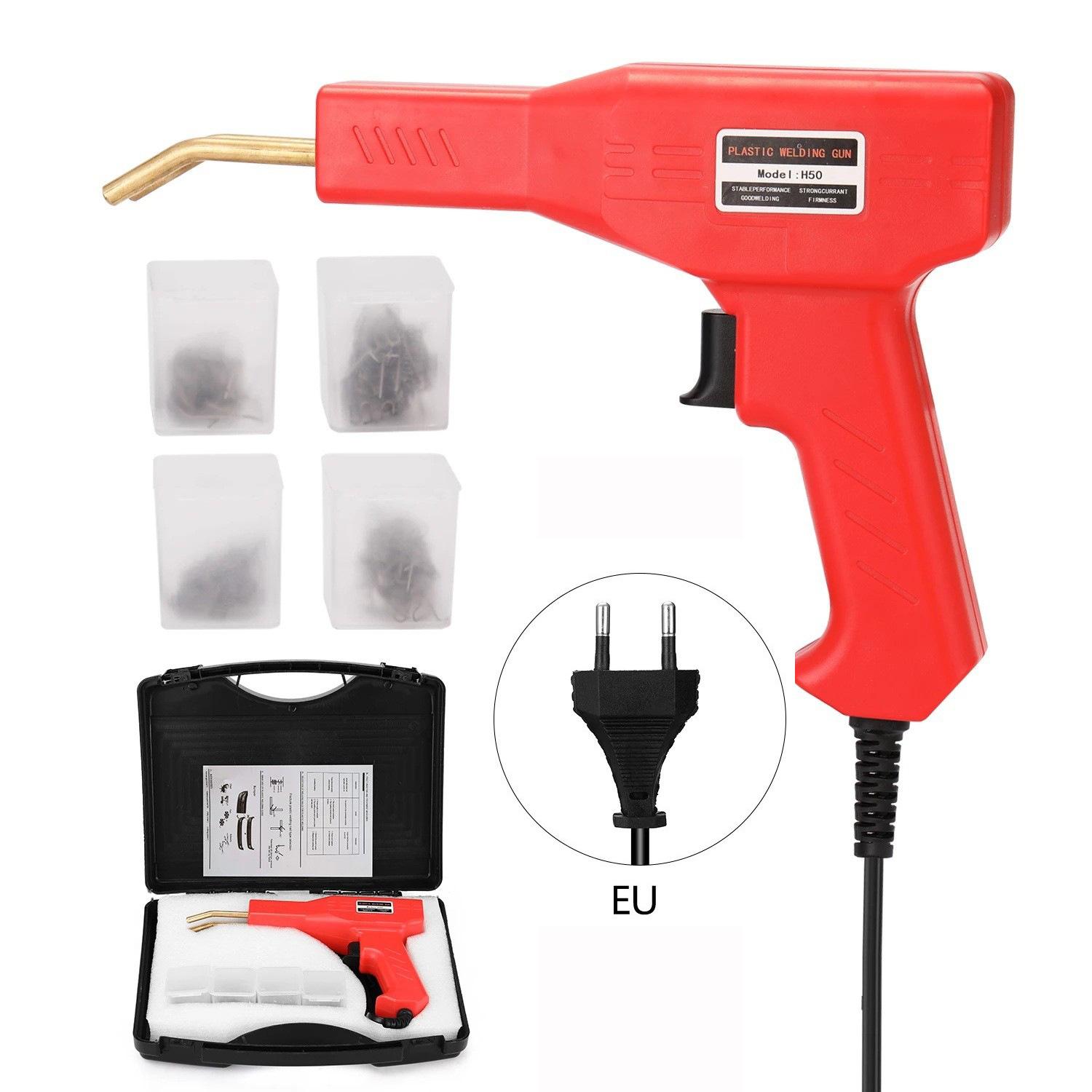 

50 Вт Горячая пластиковая сварочная горелка с 200/1000 шт. сварочных гвоздей для ремонта бампера автоматический электрический сварочный аппарат портативный