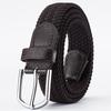 Men Belt Metal Pin Buckle Wide Band Anti-break Solid Color Firm Stitching Great Tougness Waist Strap Male Elastic Belt Pants Jeans Matching