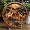 Giraffe Family Moonlight Wall Decor Metal Tin Sign Home Office Bar Cafe Gift