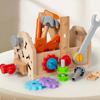 Kids Wooden Tool Bench Set Montessori Workbench Repair Tools STEM Educational Toy Pretend Play Develop Hands-on Fine Motor Skill