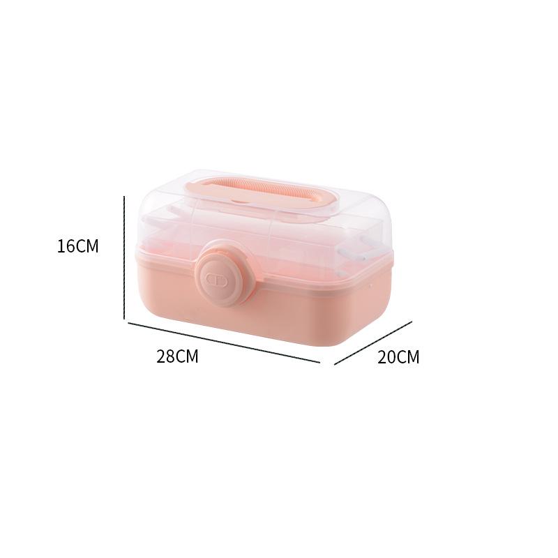 Portable Multi-layer Plastic First Aid Box: Large-Capacity Medical and Pill Storage for Household Use