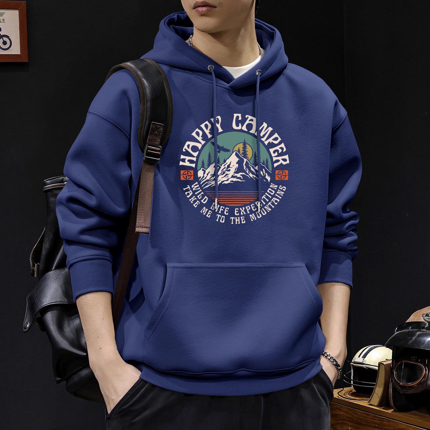 Men s Heavyweight Retro Oversized Hoodie Jacket for Autumn/Winter S (95-120 lbs)