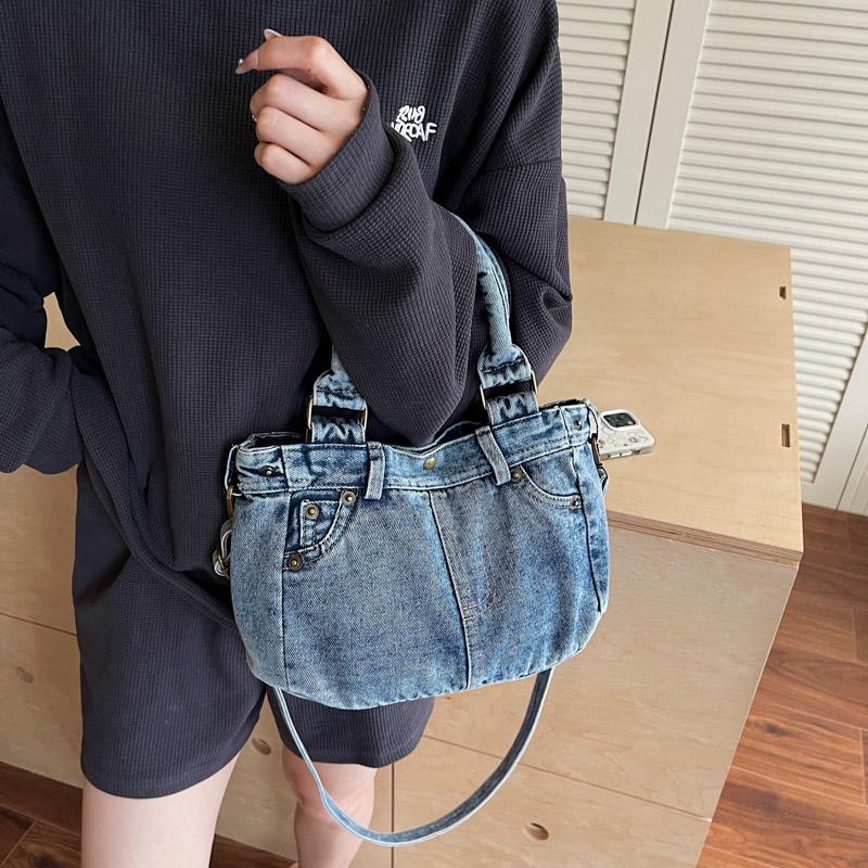 Vintage Denim Tragetasche Damen Schulter Umhängetasche