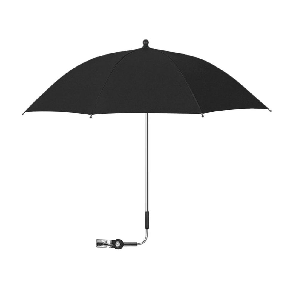 

Portable Baby Stroller Parasol Universal Waterproof Pram Umbrella With Clamp 360 Degree Adjustable For Trolley Bike Wheelchair чорний