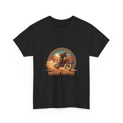 Desert Drifter Motorcycle Tee | Retro Sunset Dirt Bike Design, Ride Cool T-Shirt