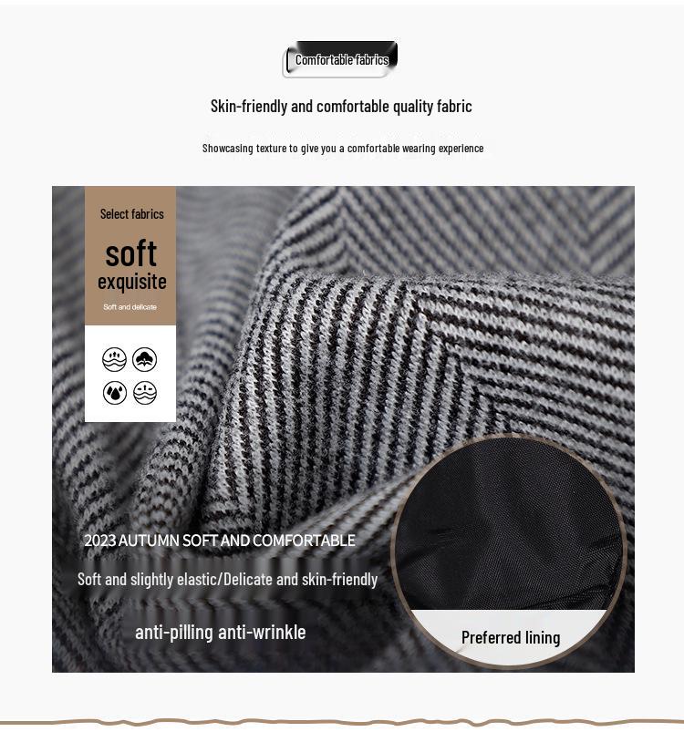 Boys' Wool Blend Plaid Overcoat with Suit Collar - Quilted, Warm, Mid-Length Trench for Autumn/Winter