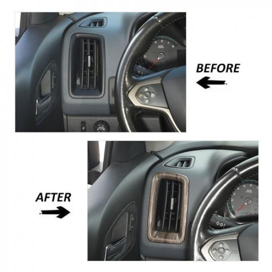 Wood Grain Console Side Air Condition Vent Outlet Cover For Chevy Colorado 2014+