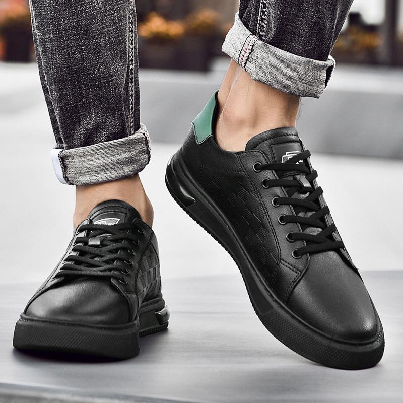 Fashion Classic Brand Simple White Men's Real Leather Shoes Lace Up Commuting Driving Shoes Interviews Men's Business Casual Shoes