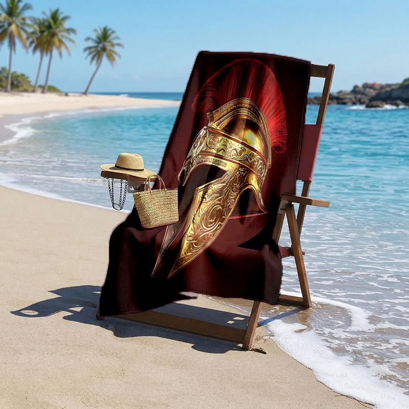 Gladiator Helmet Fashion Beach Towel: Ideal for Summer Adventures Soft, absorbent and quick drying suitable for swimming and bathing