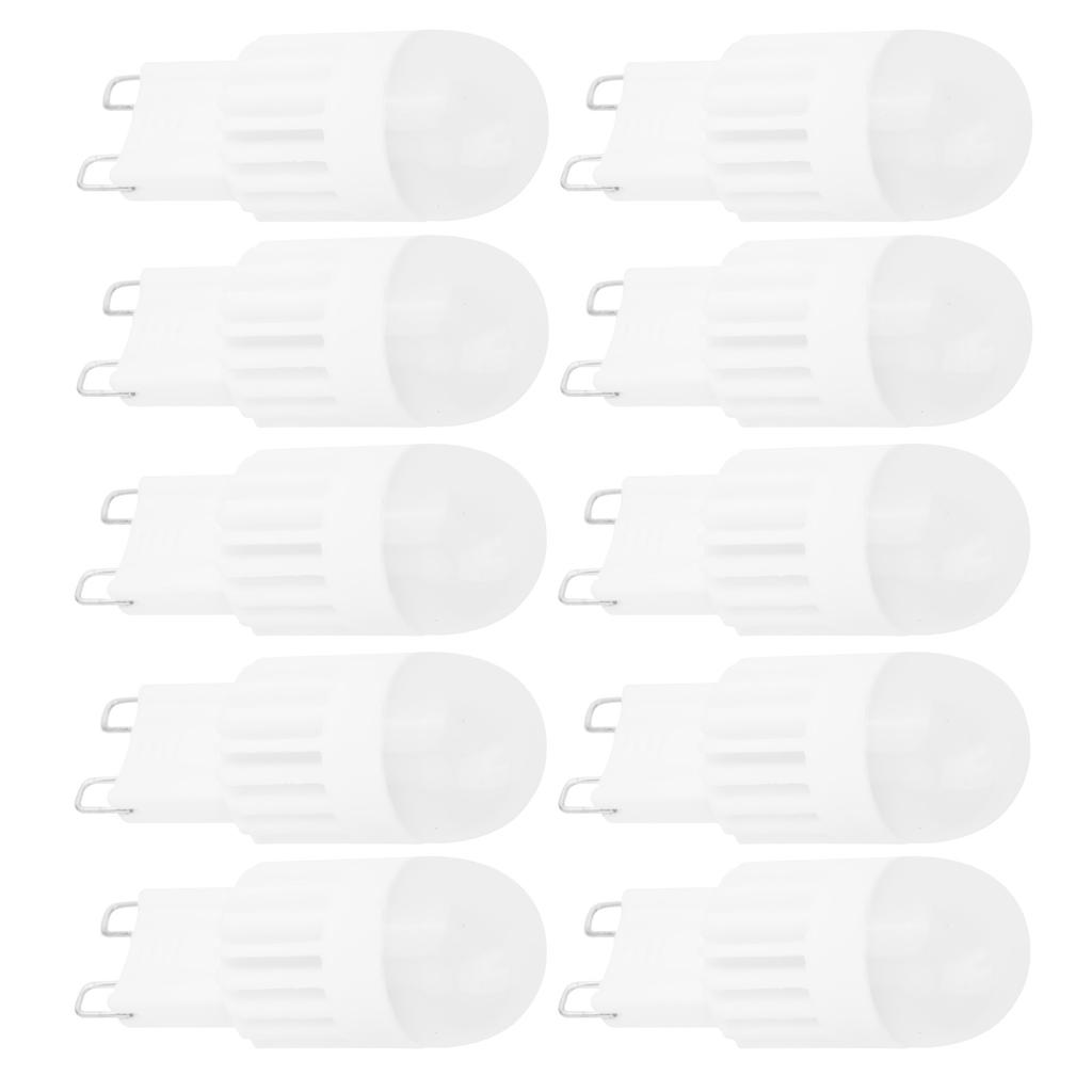 10Pcs G9 Bulbs 3W 5LED Bi Pin Light Source for Chandelier Ceiling Light Warm White 110V